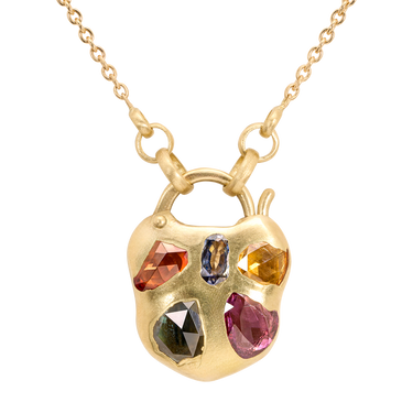 Small Blossom Crush Peek-a-Boo Padlock Necklace - 12030